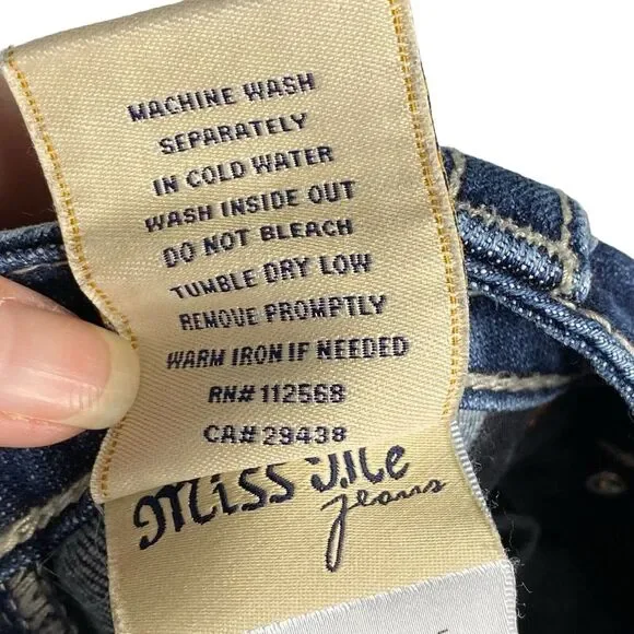 Miss Me Women's Blue Boot Cut Jeans with Gold Embroidery - Picture 12 of 13